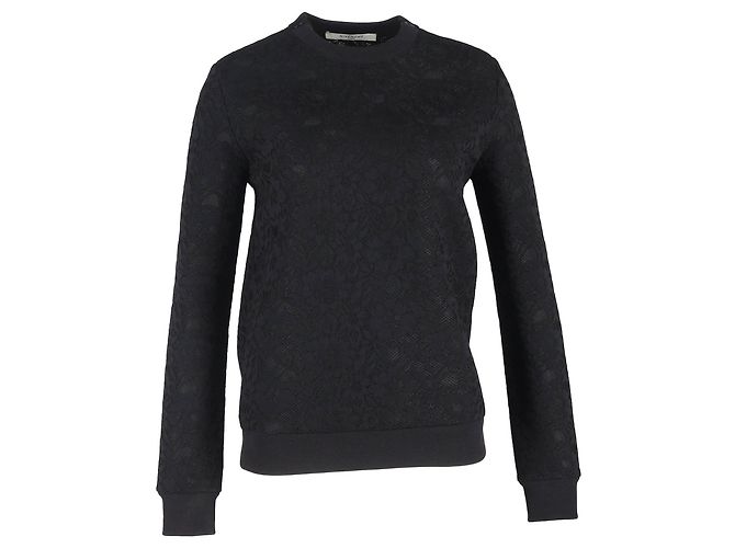 Givenchy Pullover mit Spitzen-Details aus schwarzem Polyester 