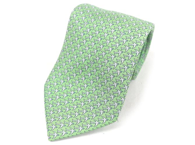 Hermès Hermes Seidenkrawatte Grün