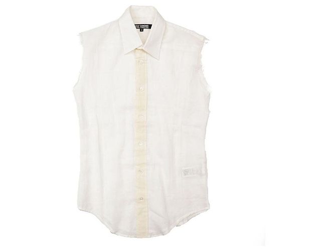 Top sin mangas de algodón Raf Simons Blanco