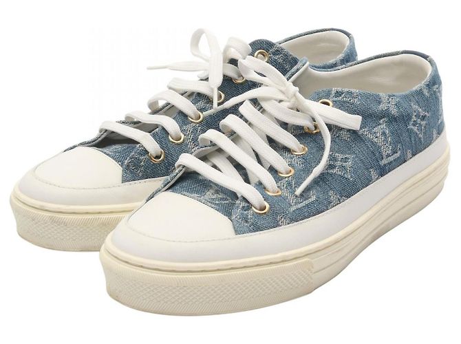 Baskets en denim Stellar Line de Louis Vuitton Blanc Bleu