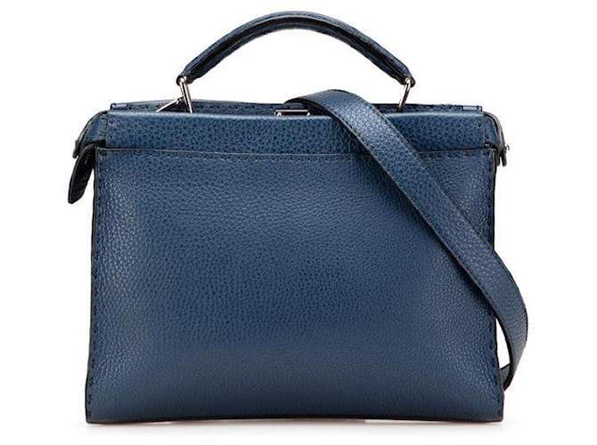 Fendi Peekaboo Fit Mini Leather 2way Bag Blue  ref.2552115