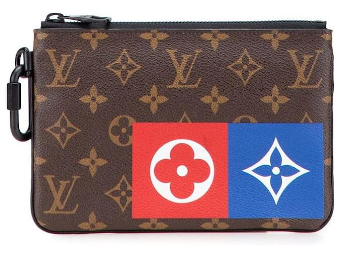 Organizer Bolsa Clutch Monogram com Zíper Louis Vuitton Marrom Bronze Lona  ref.2552141