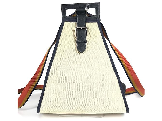 Hermès Hermes Rocaval 2-Way Backpack and Handbag Beige Orange