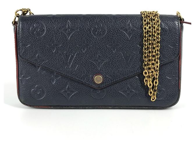 Portafoglio a Catena Monogram Empreinte Louis Vuitton Blu navy