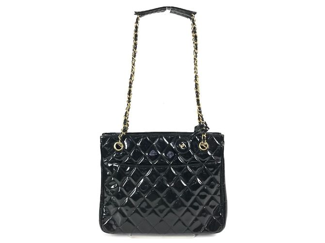 Sac à main à double chaîne matelassé Chanel Noir
