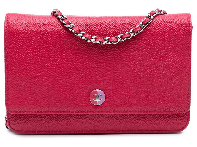 Chanel Pink Caviar Bicolor CC Wallet On Chain