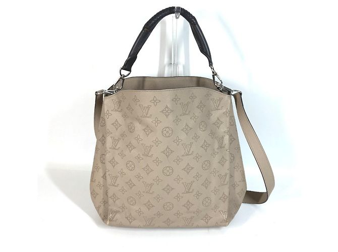 Sac à main Louis Vuitton Monogram Mahina Babylon PM Beige