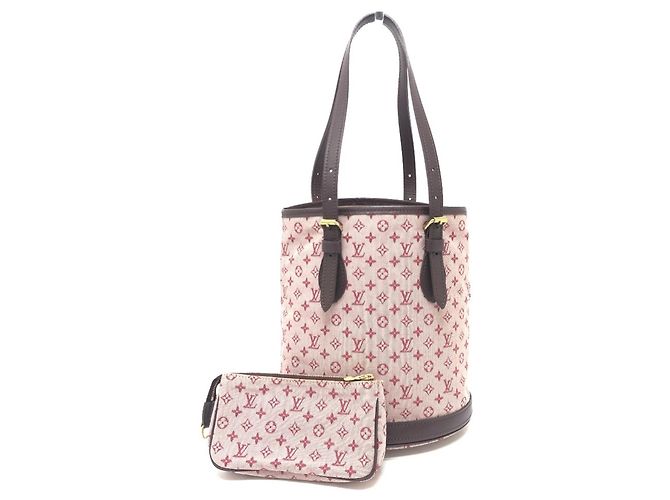 Borsa Mini Bucket PM Monogram Louis Vuitton con pochette Rosa Rosso Monogramma