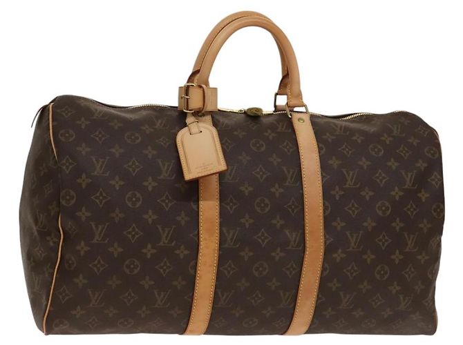 Bolsa Keepall Louis Vuitton em canvas Monogram 50 Marrom