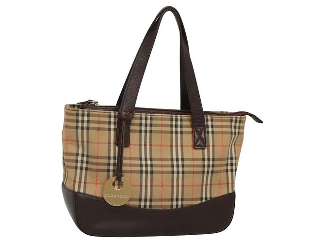 Burberry Nova Check Tote canvas check pattern Beige