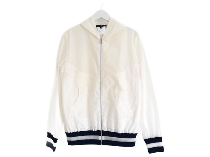 Chanel Spring 2018 CC Appliqué Windbreaker Jacket Cream