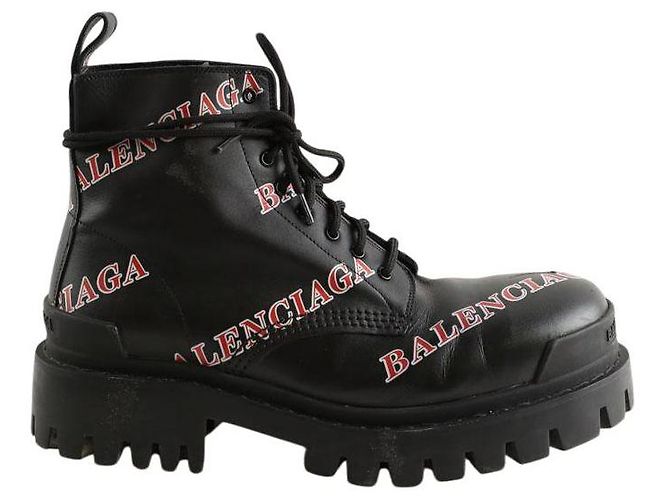 Balenciaga Black leather Strike boots