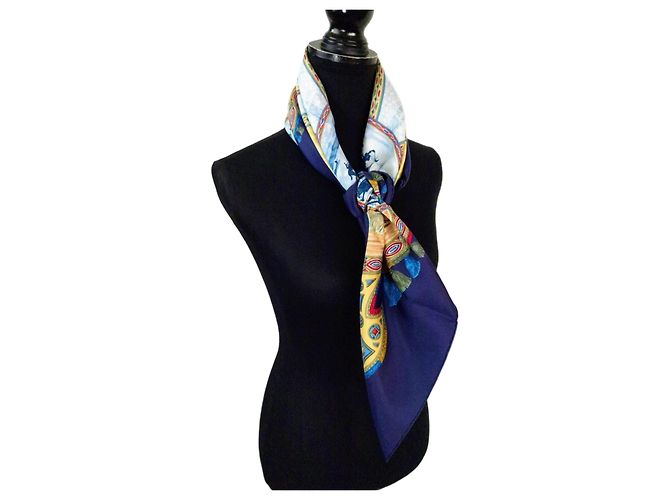 Lenço de seda Cavalier Peuls da Hermès Multicor