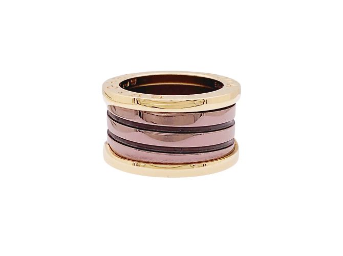 Anillo Bulgari, "B.Zero1", oro rosa, cermet.