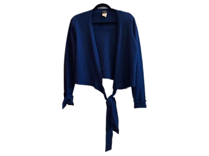 Cambon Chanel Cardigan Wrap aus Kaschmir Blau