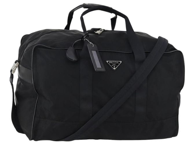 Borsa Boston Tessuto Grande di Prada Nero
