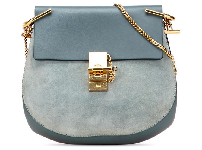 Borsa a Spalla Chloé Drew Chain Blu