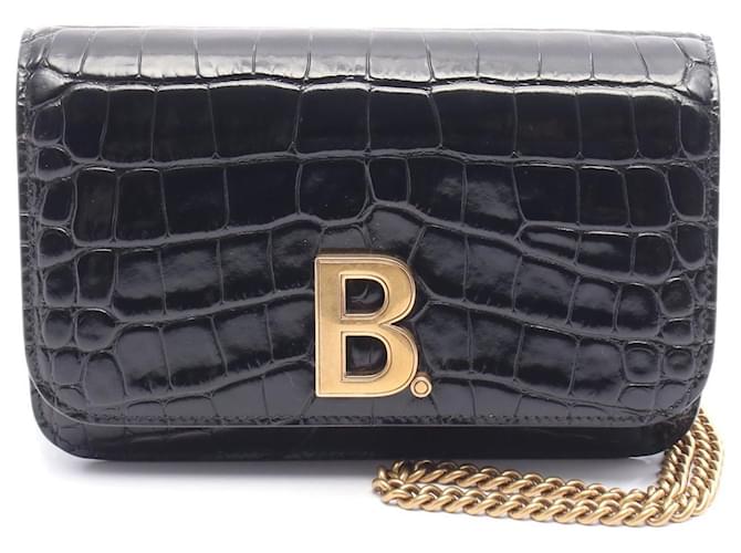 Balenciaga B. Dot Patent Leather Shoulder Bag Black Enamel  ref.2555072