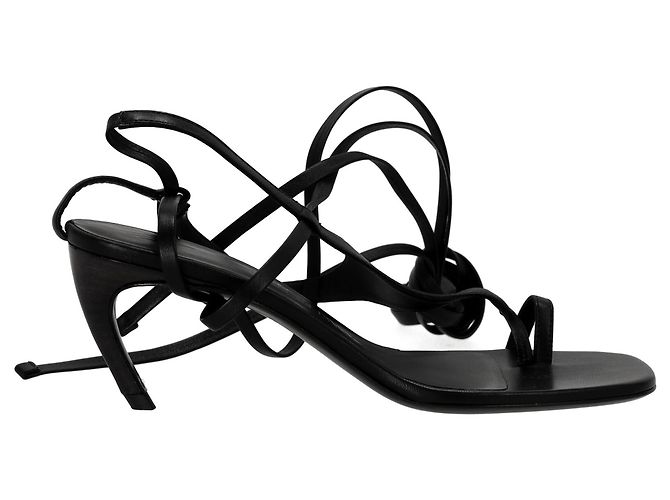 Sandali Attico Nova 65MM in Pelle Nera Nero