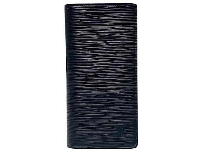 Louis Vuitton Portefeuille Brazza Epi Long Wallet Black Leather  ref.2555285