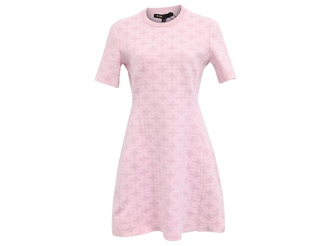 Robe Mini en Tricot Jacquard Maje en Polyamide Rose