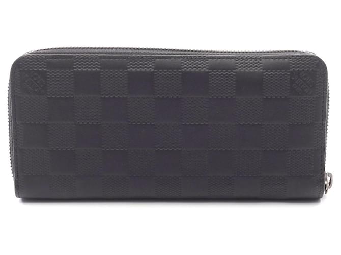 Louis Vuitton Damier Infini Leather Zippy Wallet Black Pony-style calfskin  ref.2555936