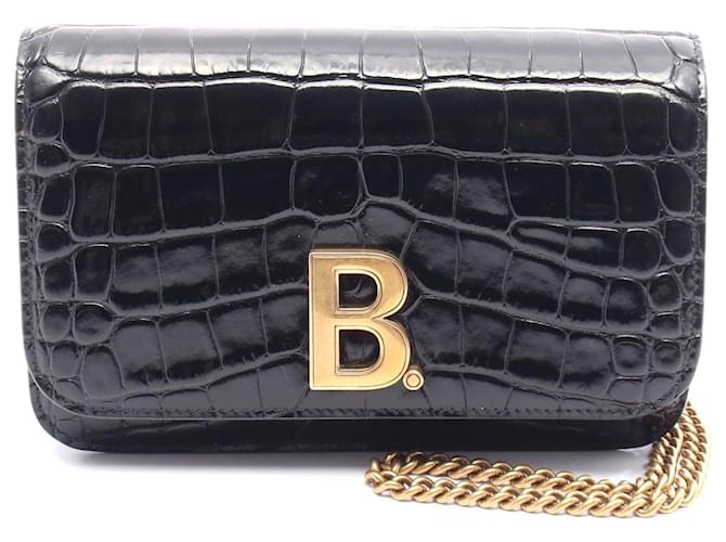 Balenciaga Patent Leather B. Dot Shoulder Bag Black Enamel  ref.2556138