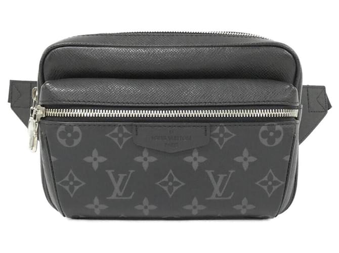 Louis Vuitton Taiga Lama Bum Bag Outdoor Coated Canvas Shoulder Bag Black Cloth  ref.2556195