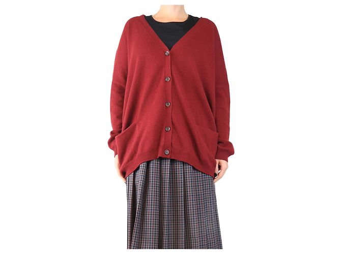 Autre Marque Roter Wollcardigan - Größe M
