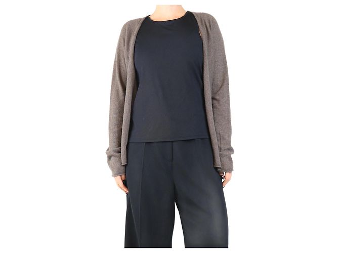 Autre Marque Brauner Cashmere-Cardigan offen - Größe M