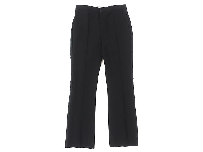Pantalones largos rectos de lana Sideline de Louis Vuitton Negro