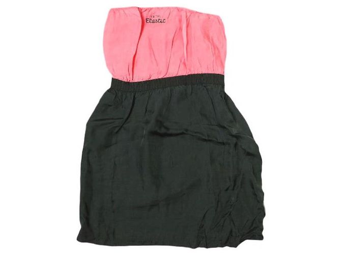 Autre Marque TOGA PULLA Neues Typ Elastisches Cupro Kleid Schwarz Pink