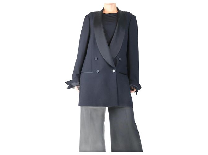 Dries Van Noten Black double-breasted tuxedo jacket - size M