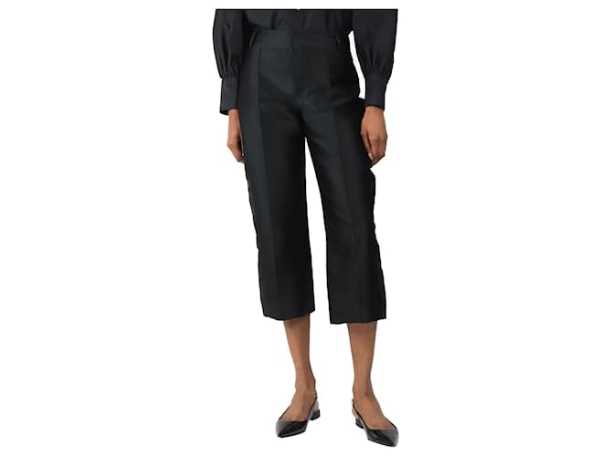 Autre Marque Black 3/4 length trousers - size UK 10 Polyester  ref.2556963