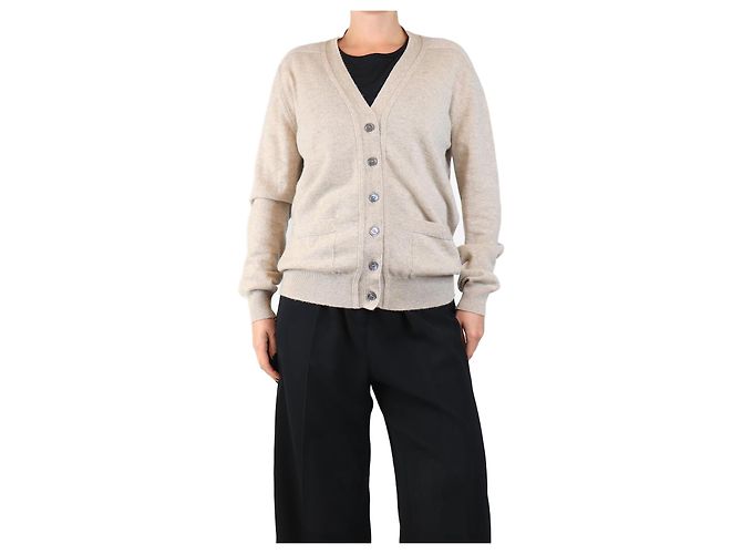 Crimson Neutrale Kaschmir-Cardigan - Größe L