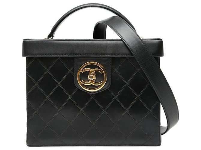 Chanel Bicolor Vanity Shoulder Bag Black