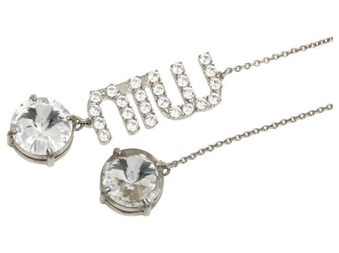 Collar de strass plateado Miu Miu Plata
