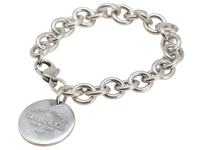 Tiffany & Co Bracciale a catena con etichetta rotonda Tiffany Return 
