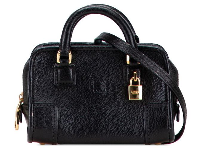 LOEWE Anagram Amazona Micro Mini Handtasche Schwarz