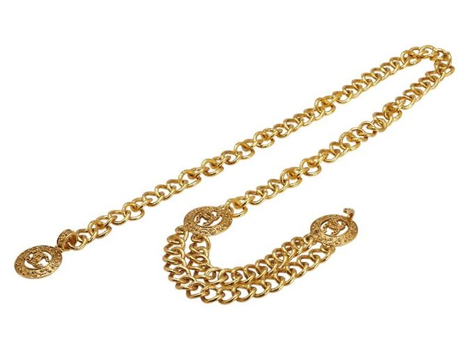 Timeless Vintage Chanel Coco Mark Chain Belt Golden