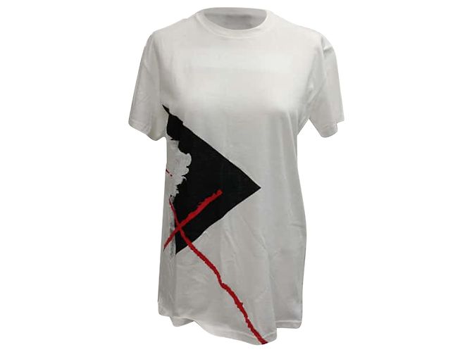 Camiseta de algodão branco com estampa gráfica Dior