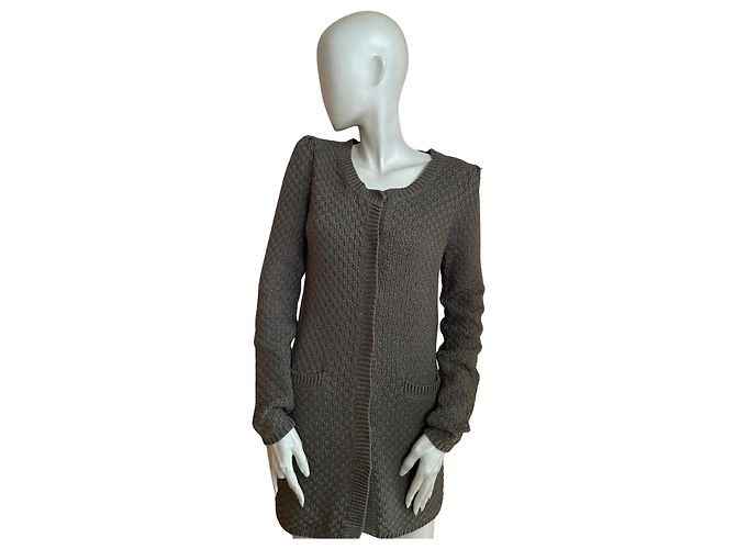 Langer Strickgilet Gerard Darel – Lässige Eleganz Grau