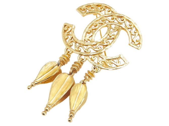 Timeless Vintage Chanel Coco Mark Swing Brosche Golden