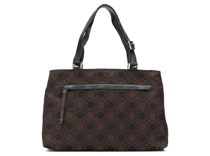 Borsa marrone con logo Salvatore Ferragamo - Anni 2000