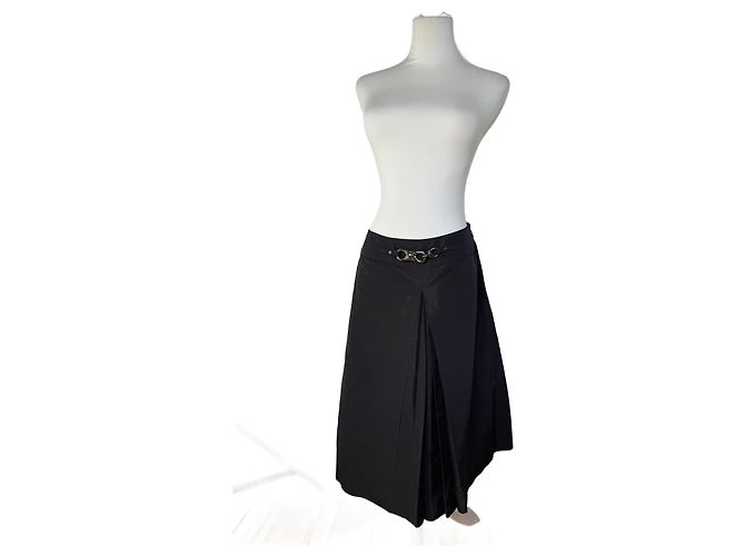 Céline Gonna in seta vintage Celine Paris nera 36/S Nero