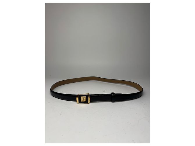 Vintage Givenchy Ledergürtel schwarz 