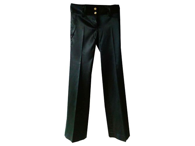 PANTALONES DE SATÉN ELÁSTICO DOLCE & GABBANA. Negro