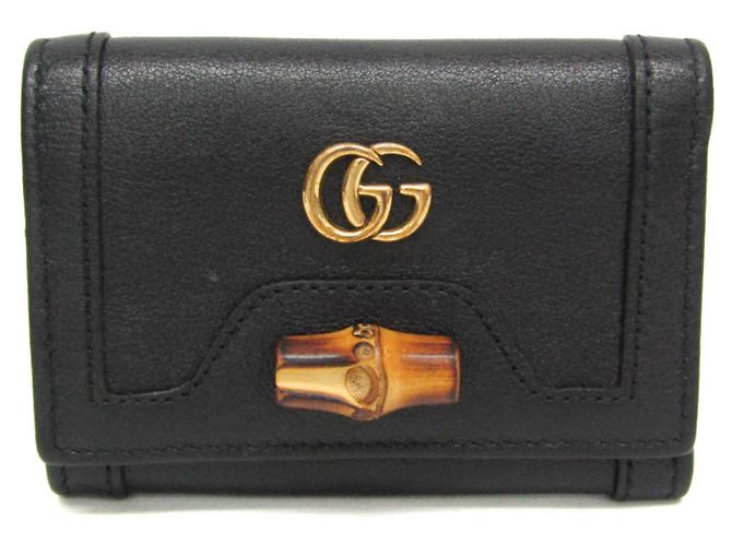 Gucci Bamboo Diana Compact Wallet Black