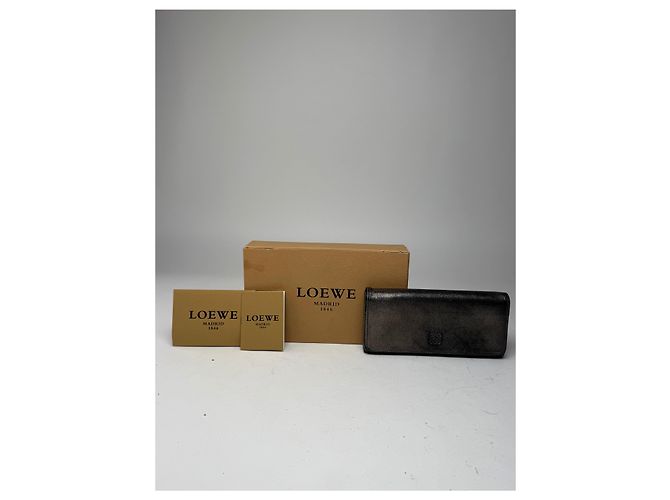 Vintage Loewe Madrid Leather Wallet Anthracite Dark grey