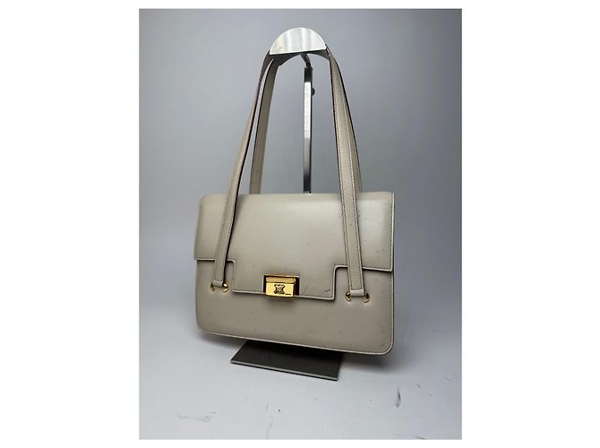 Céline Vintage Celine Lederhandtasche Weiß